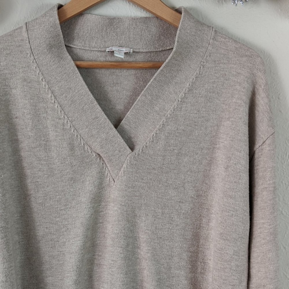 Crossover V-Neck Oversized Merino Wool Sweater